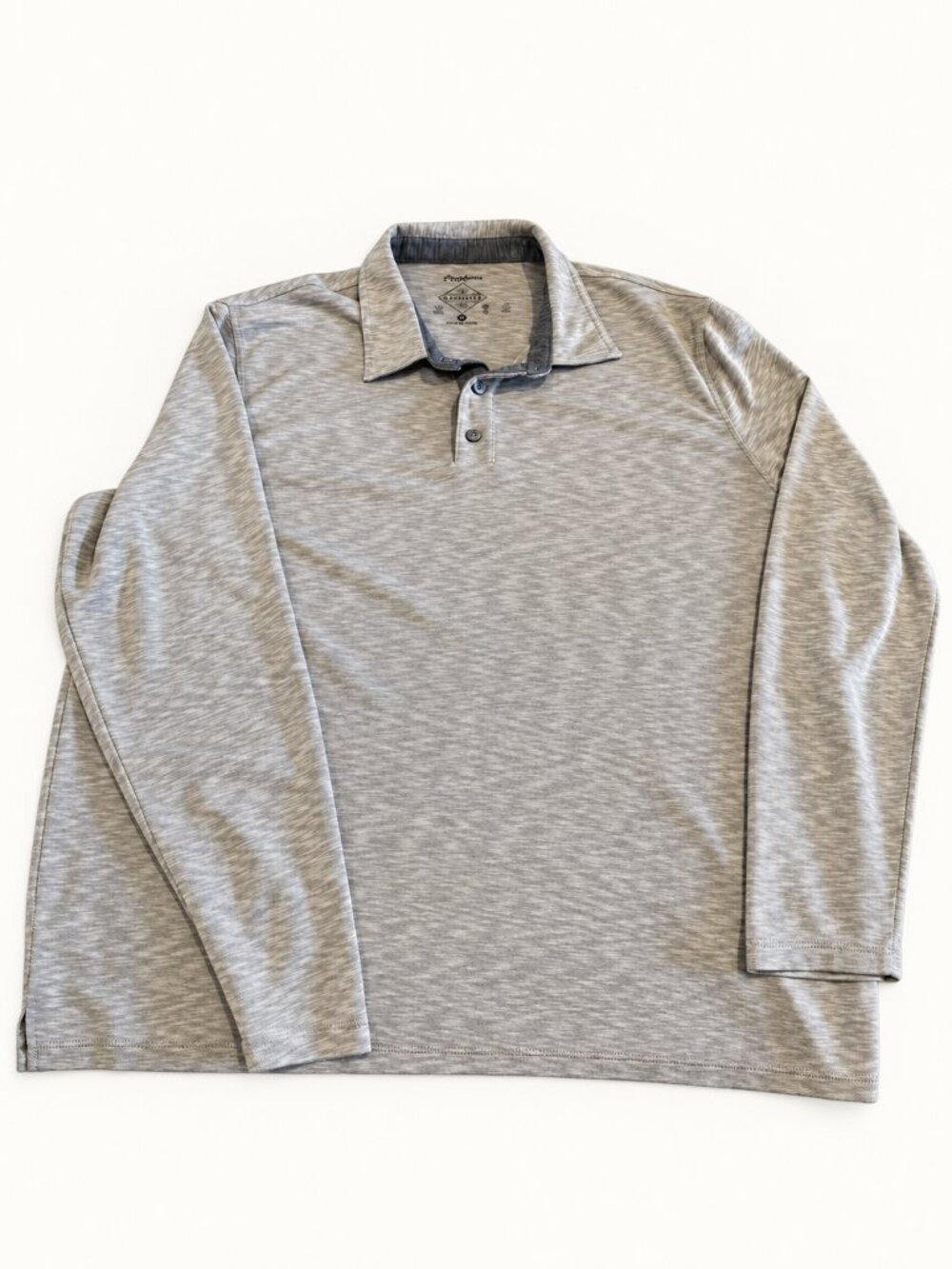 Flag & Anthem MadeFlex Long Sleeve Polo Men’s XL Heather Grey